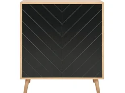 Säilytys<Beliani Senkki 2 Ovea Vaalea Puu/Musta Bristow