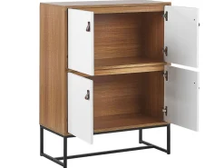 Online Beliani Senkki 4 Ovea Vaalea Puu/Valkoinen Nueva