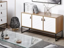 Store Beliani Senkki 3 Ovea Vaalea Puu/Valkoinen Nueva