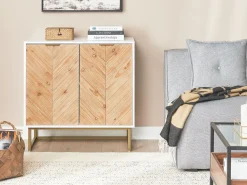 Säilytys<Beliani Senkki 2 Ovea Valkoinen/Vaalea Puu Alaska