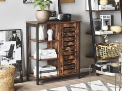 Best Beliani Senkki Kaappi 3 Hyllya Tumma Puu/Musta Vilseck