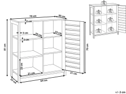 Best Beliani Senkki Kaappi 3 Hyllya Tumma Puu/Musta Vilseck