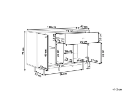 Säilytys<Beliani Senkki Laatikko 2 Ovea Vaalea Puu/Valkoinen Itaca