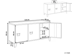 Säilytys<Beliani Senkki Teras 3 Ovea 2 Hyllya Valkoinen Cardiff