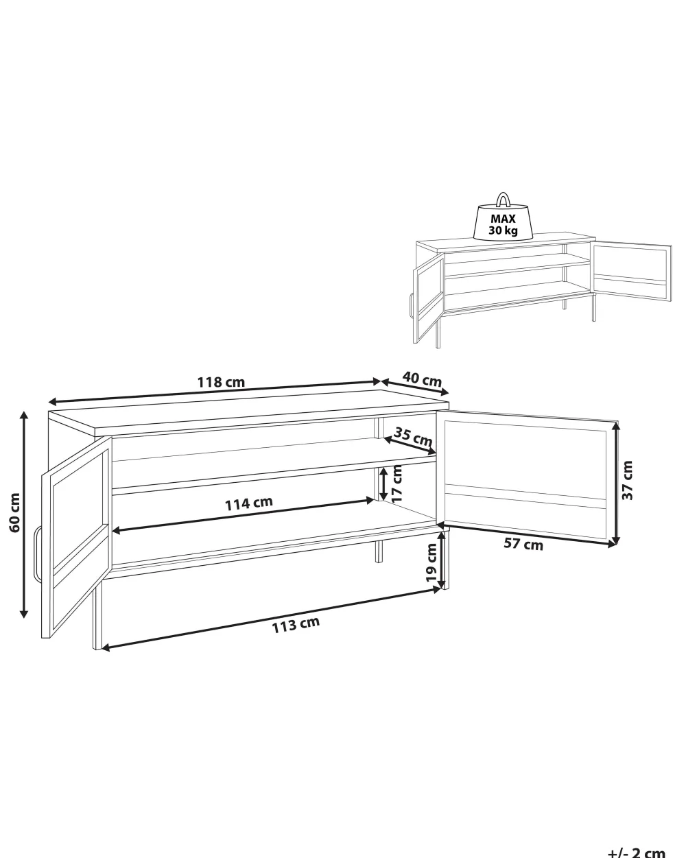 Clearance Beliani Senkki Teras 2 Ovea 2 Hyllya Musta Morley