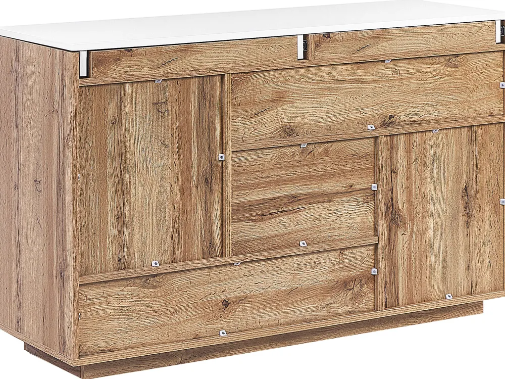 Outlet Beliani Senkki/Tyopoyta 2 Laatikkoa 2 Ovea Valkoinen Goran