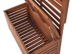 Cheap Beliani Säilytyspenkki Seinapaneelilla Vaalea Akasiapuu 4 Hyllya Matino