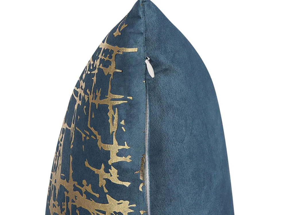 Tekstiilit<Beliani Sininen Koristetyynysetti Kultaisella Kuviolla 2 Kpl 45 X 45 Cm Gardenia