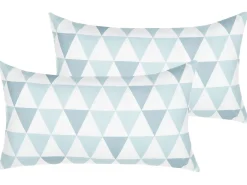 Hot Beliani Sininen/Valkoinen Koristetyynysetti Ulkokayttoon 40 X 70 Cm 2Kpl Trifos