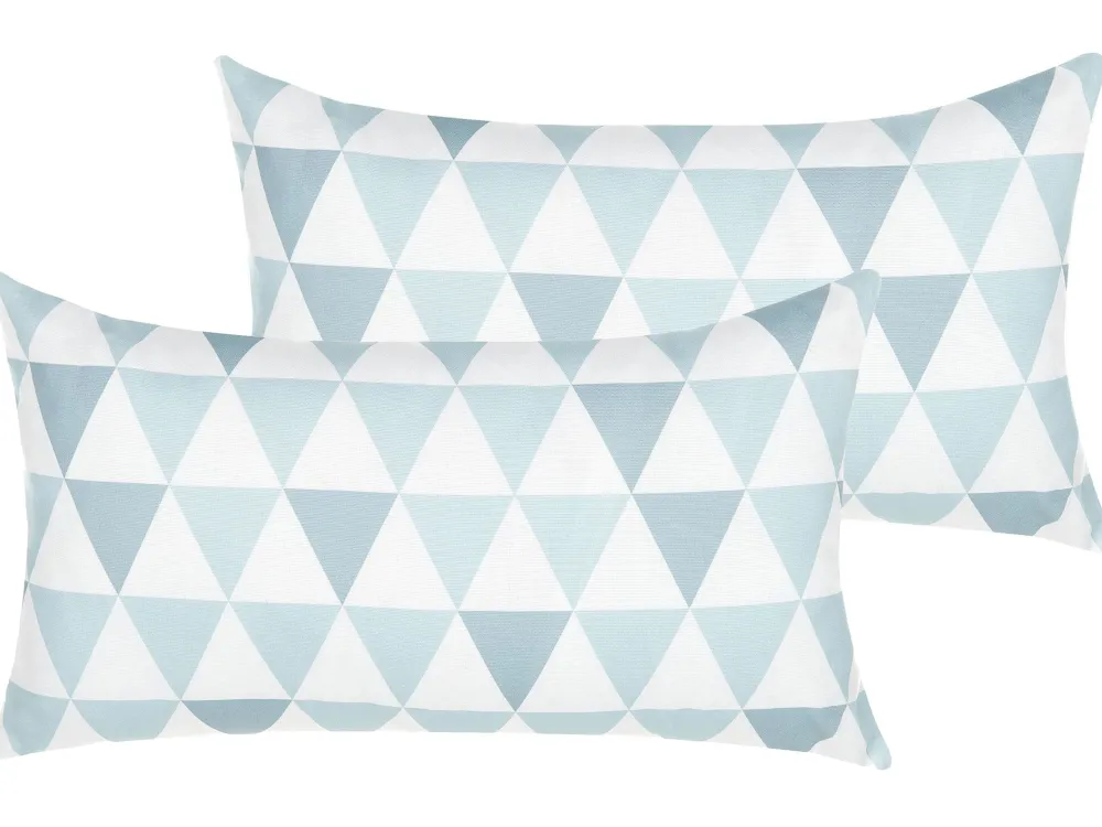 Hot Beliani Sininen/Valkoinen Koristetyynysetti Ulkokayttoon 40 X 70 Cm 2Kpl Trifos