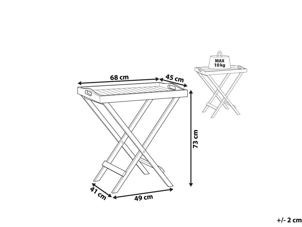 Ulkokalusteet<Beliani Sivupoyta Akaasia Vaalea Puu Java