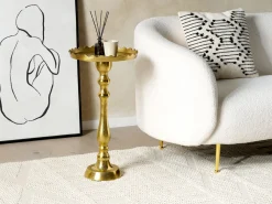 Pöydät<Beliani Sivupoyta Alumiini Kulta Timaru