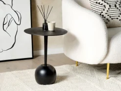 Pöydät<Beliani Sivupoyta Alumiini Musta Eucla