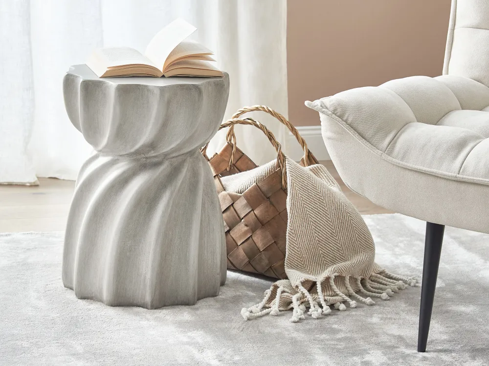 Pöydät<Beliani Sivupoyta Harmaa Algua