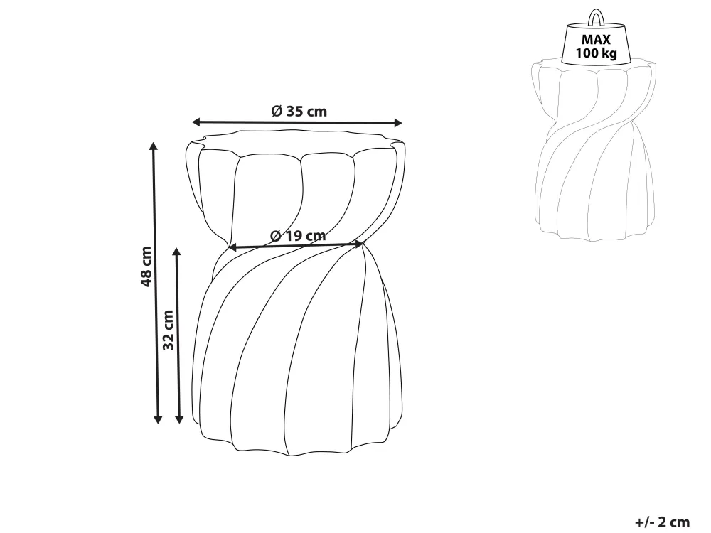 Pöydät<Beliani Sivupoyta Harmaa Algua