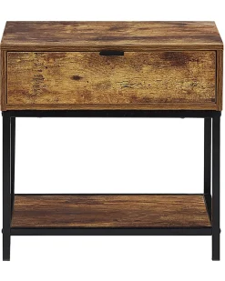 Outlet Beliani Sivupoyta Laatikko Hylly Tumma Puu/Musta Berkley