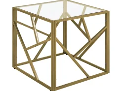 Pöydät<Beliani Sivupoyta Lasitasolla Metalli Kulta Orland