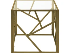 Pöydät<Beliani Sivupoyta Lasitasolla Metalli Kulta Orland