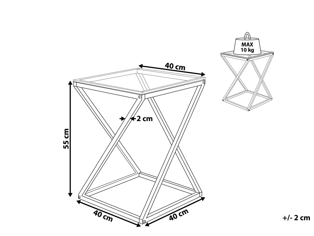 Online Beliani Sivupoyta Lasitasolla Rosteri Kulta Beverly