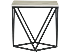 Pöydät<Beliani Sivupoyta Marmorikuvio Beige/Musta Malibu