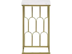 Pöydät<Beliani Sivupoyta Marmorikuvio Valkoinen/Kulta Pandale