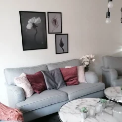 Pöydät<Beliani Sivupoyta Metalli Marmorikuvio Valkoinen/Hopea Meridian Ii