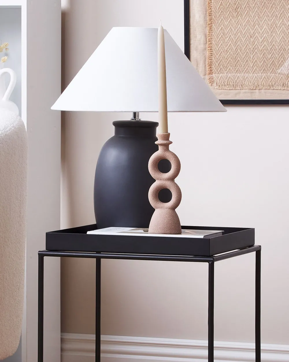 Pöydät<Beliani Sivupoyta Metalli Musta Saxon