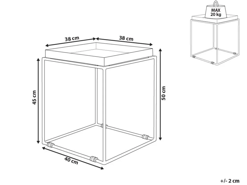 Pöydät<Beliani Sivupoyta Metalli Musta Saxon