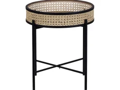 Pöydät<Beliani Sivupoyta Metalli Musta/Luonnonvari Vienna