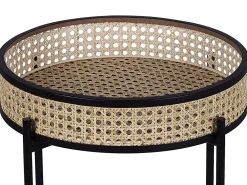 Pöydät<Beliani Sivupoyta Metalli Musta/Luonnonvari Vienna