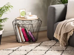 Shop Beliani Sivupoyta Metalli Säilytystila Musta Elida