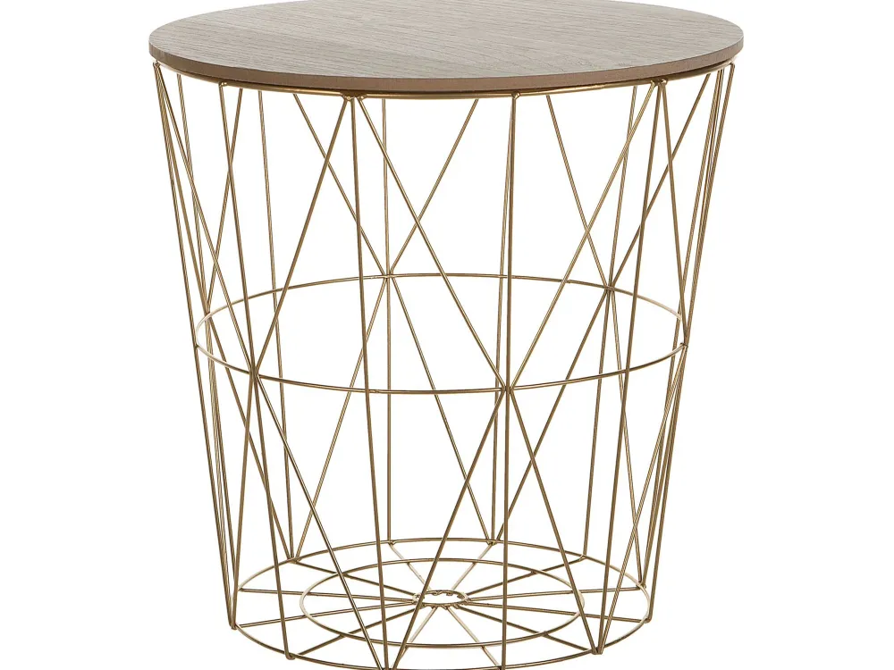 Pöydät<Beliani Sivupoyta Metalli Säilytystila Kulta Lanark