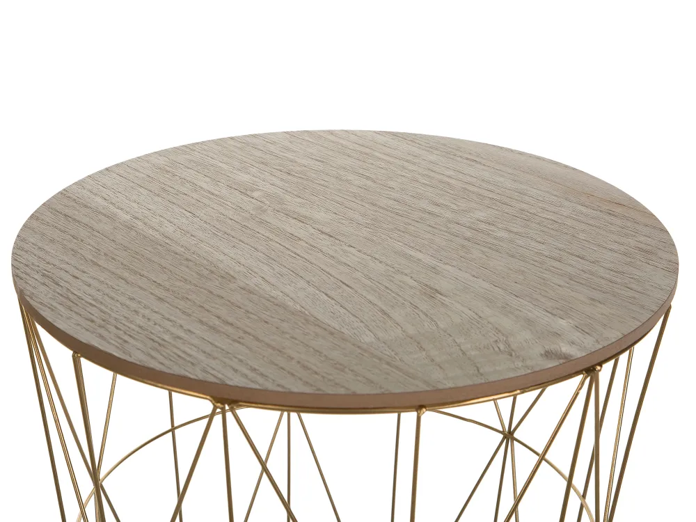 Pöydät<Beliani Sivupoyta Metalli Säilytystila Kulta Lanark