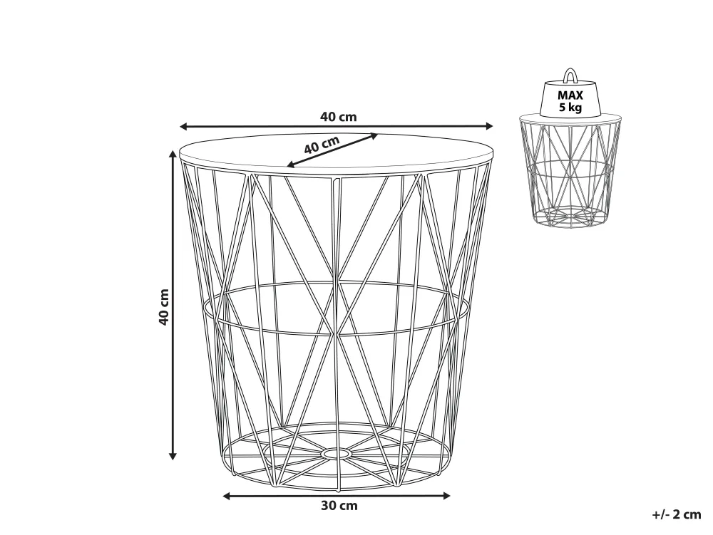 Pöydät<Beliani Sivupoyta Metalli Säilytystila Kulta Lanark