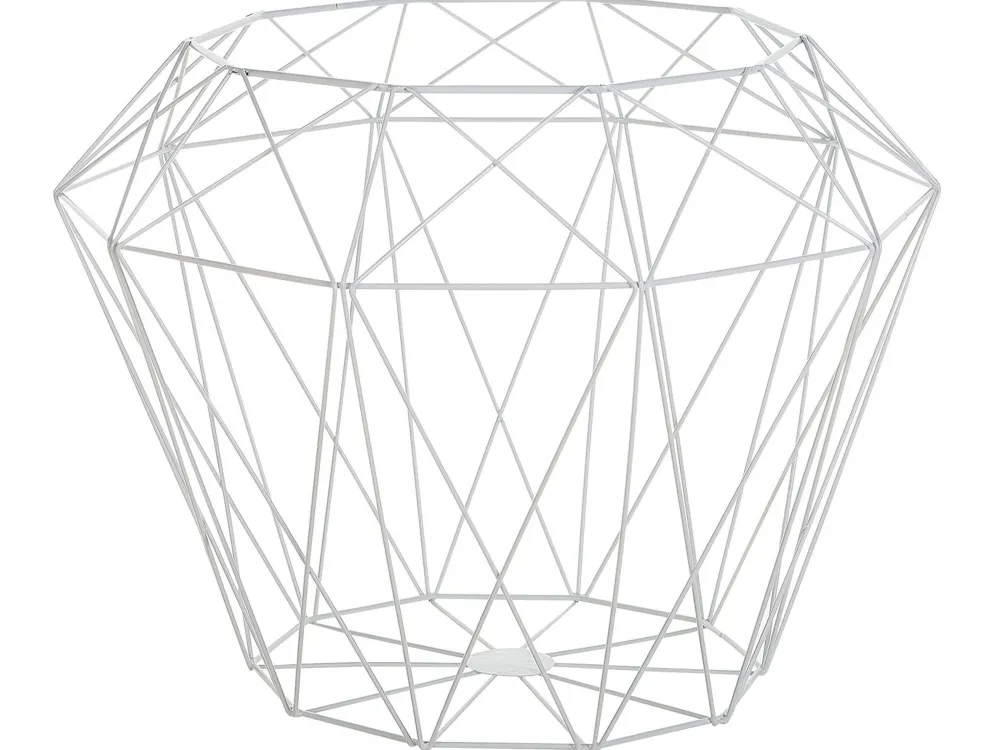 Pöydät<Beliani Sivupoyta Metalli Säilytystila Valkoinen Elida