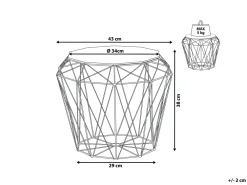 Pöydät<Beliani Sivupoyta Metalli Säilytystila Valkoinen Elida