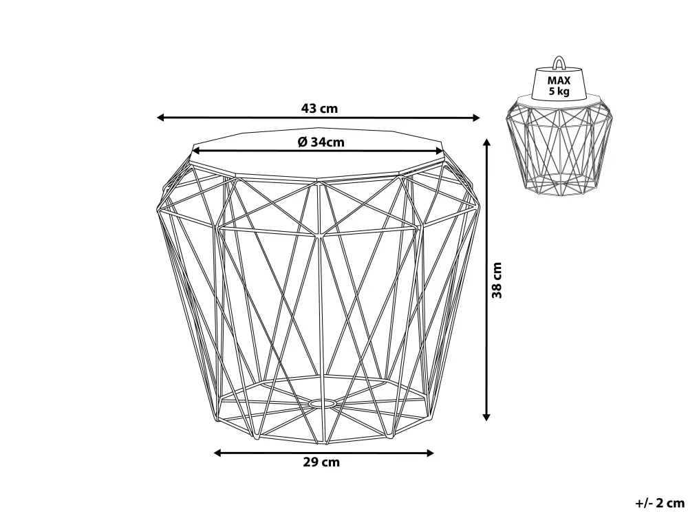 Pöydät<Beliani Sivupoyta Metalli Säilytystila Valkoinen Elida