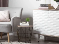 Outlet Beliani Sivupoyta Metalli Säilytystila Musta Lanark