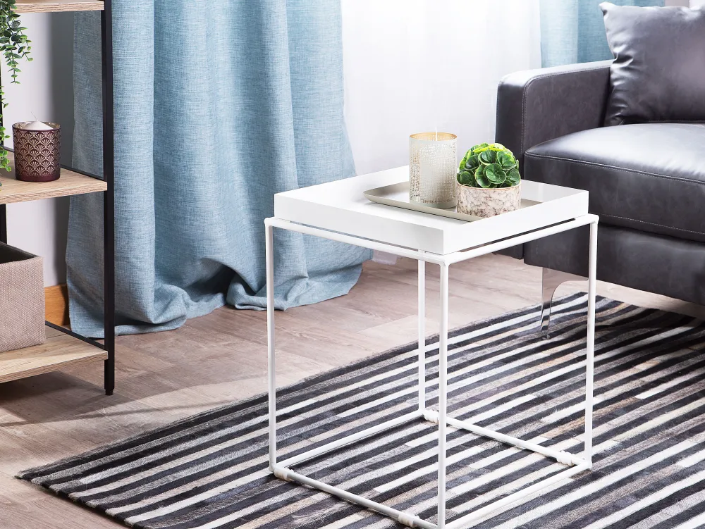 Store Beliani Sivupoyta Metalli Valkoinen Saxon