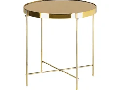 Flash Sale Beliani Sivupoyta Peililasitasolla Rauta Kulta Lucea