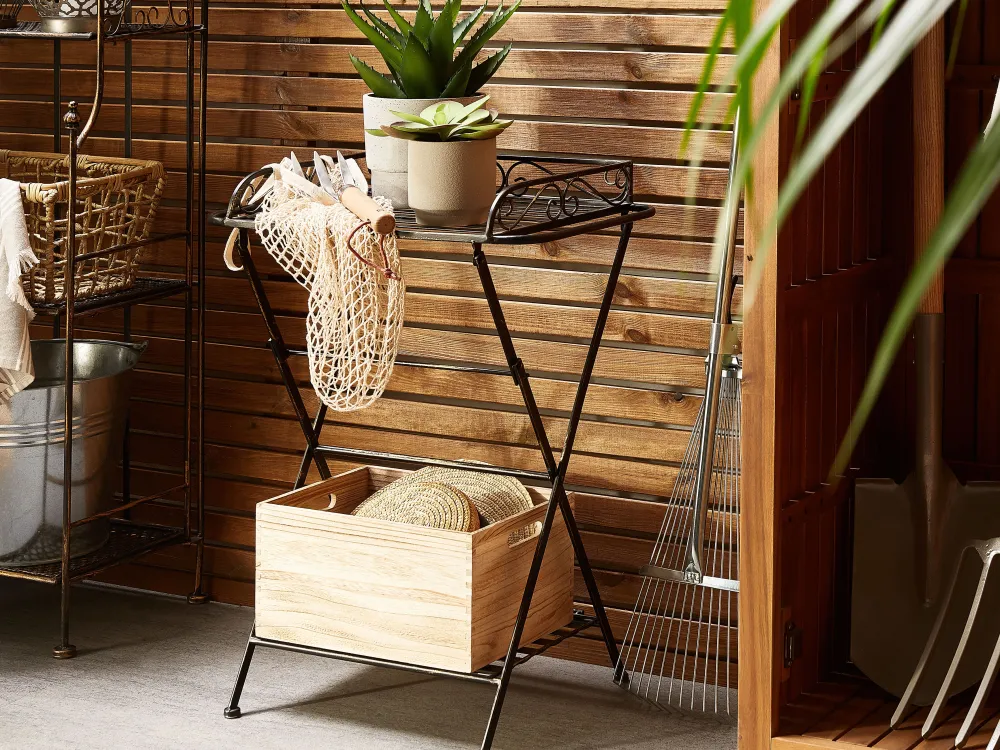 Cheap Beliani Sivupoyta Rauta Musta Ancud