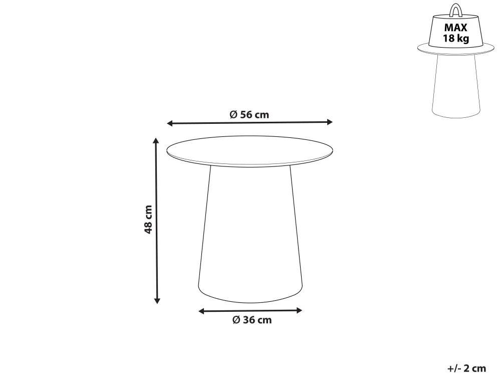 Pöydät<Beliani Sivupoyta Rauta Musta/Kulta Kerang