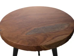 Outlet Beliani Sivupoyta Tiikki Tumma Puu/Musta Detah