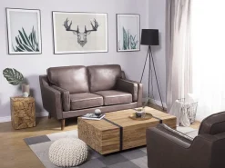 Cheap Beliani Sivupoyta Tiikki Vaalea Puu Nelson