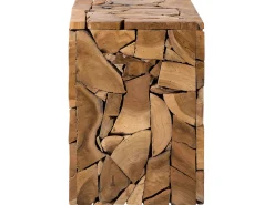 Cheap Beliani Sivupoyta Tiikki Vaalea Puu Nelson