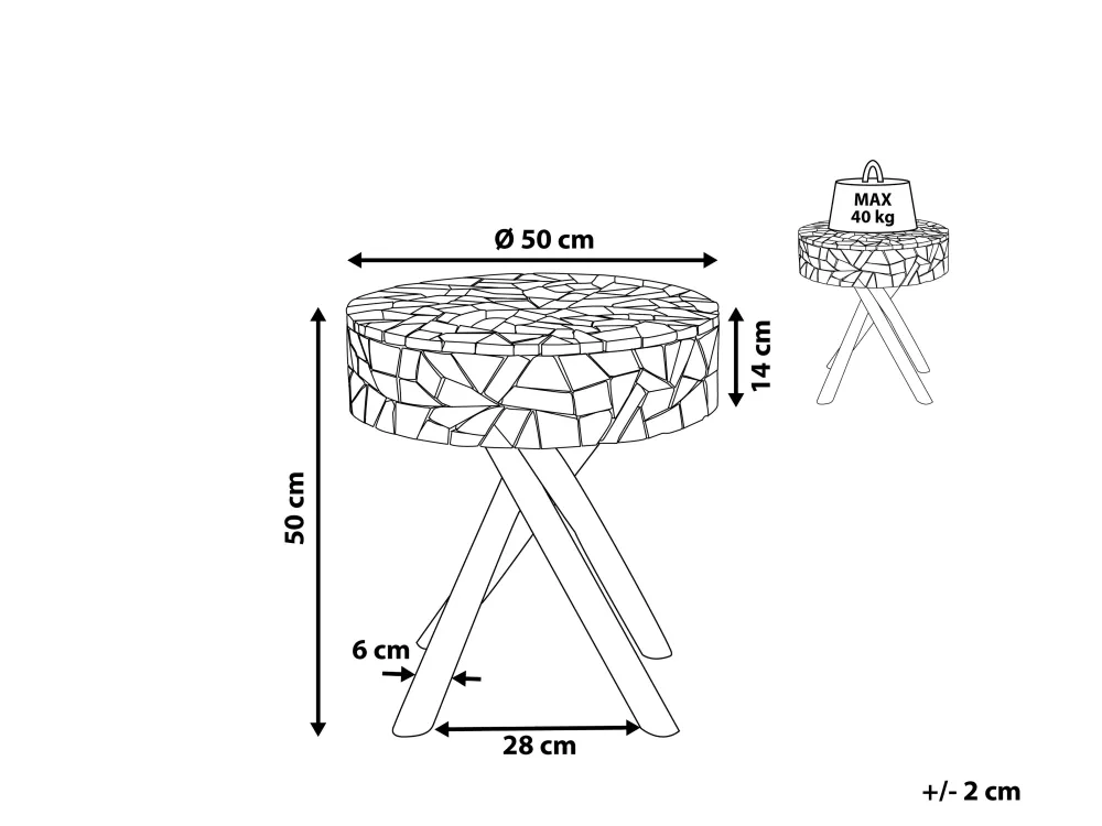 Fashion Beliani Sivupoyta Tiikki Vaalea Puu Thorsby