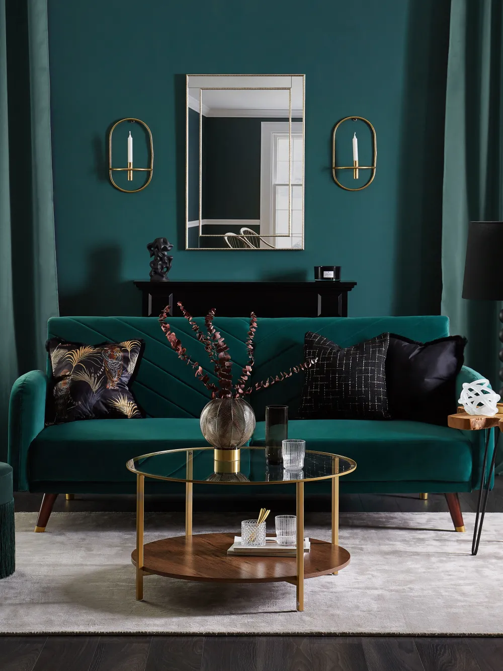 Pöydät<Beliani Sivupoyta Tiikki Vaalea Puu/Musta Elsa