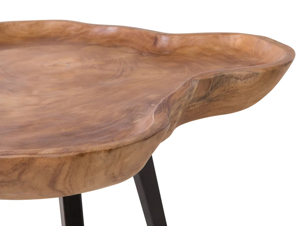 Pöydät<Beliani Sivupoyta Tiikki Vaalea Puu/Musta Elsa