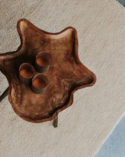 Pöydät<Beliani Sivupoyta Tiikki Vaalea Puu/Musta Elsa