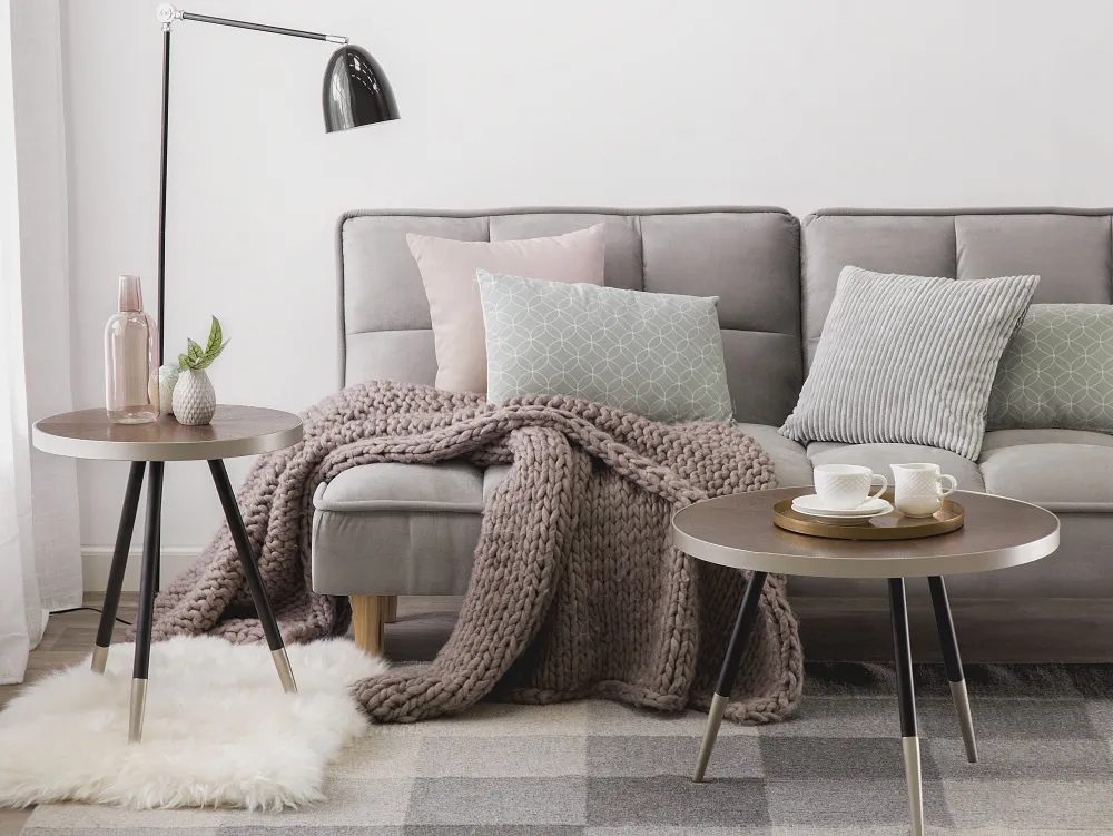 Pöydät<Beliani Sivupoyta Tumma Puu/Hopea Ramona